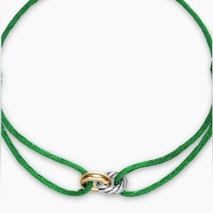 Green Cord Cable Two-Tone sculpted bracelet adjustable
